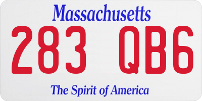 MA license plate 283QB6