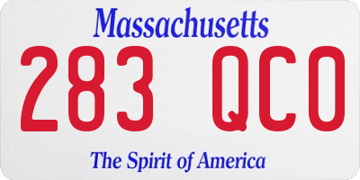 MA license plate 283QC0