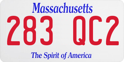 MA license plate 283QC2