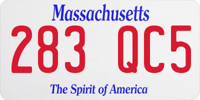 MA license plate 283QC5