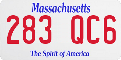 MA license plate 283QC6