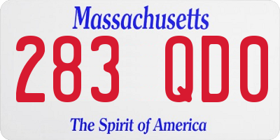 MA license plate 283QD0