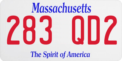 MA license plate 283QD2