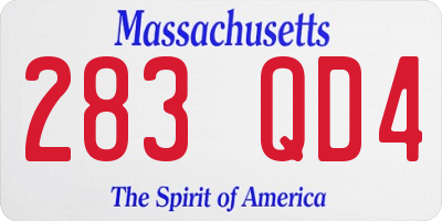 MA license plate 283QD4