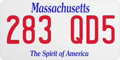 MA license plate 283QD5