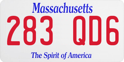 MA license plate 283QD6
