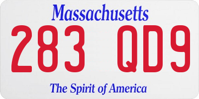 MA license plate 283QD9