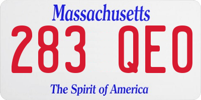 MA license plate 283QE0