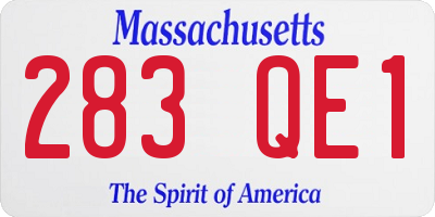 MA license plate 283QE1