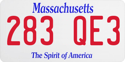 MA license plate 283QE3