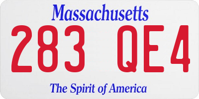MA license plate 283QE4