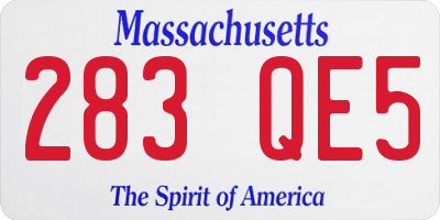 MA license plate 283QE5
