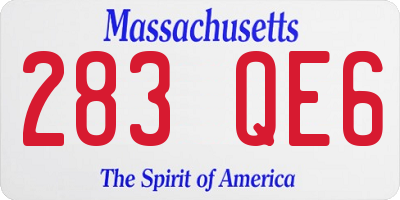 MA license plate 283QE6