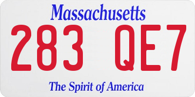MA license plate 283QE7