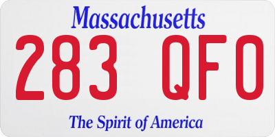 MA license plate 283QF0