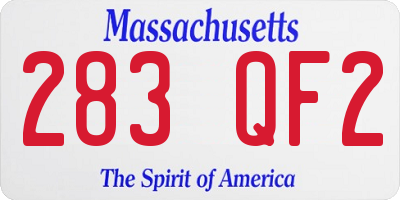 MA license plate 283QF2
