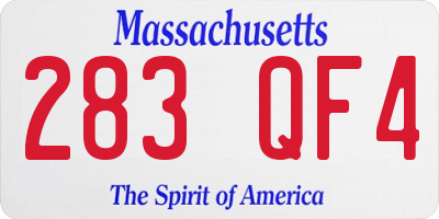 MA license plate 283QF4
