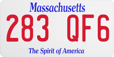 MA license plate 283QF6