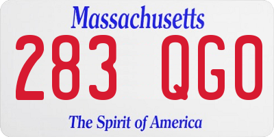 MA license plate 283QG0