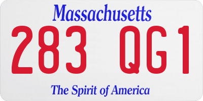 MA license plate 283QG1