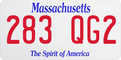 MA license plate 283QG2