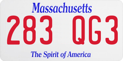 MA license plate 283QG3