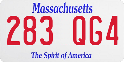 MA license plate 283QG4