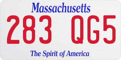 MA license plate 283QG5
