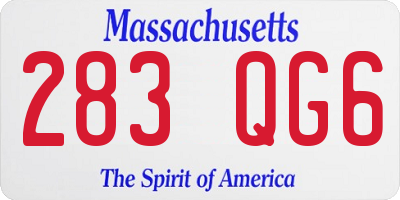 MA license plate 283QG6