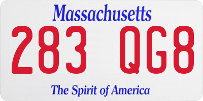 MA license plate 283QG8