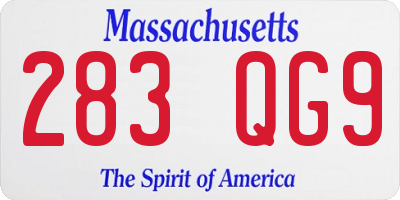 MA license plate 283QG9