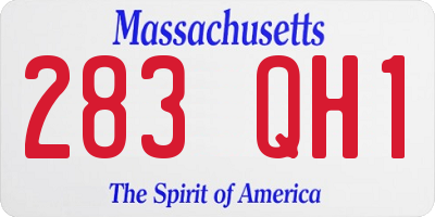 MA license plate 283QH1