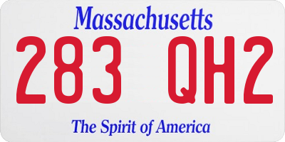 MA license plate 283QH2
