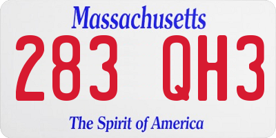 MA license plate 283QH3