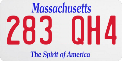 MA license plate 283QH4