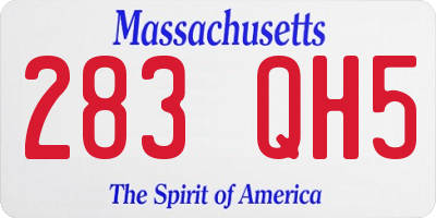 MA license plate 283QH5