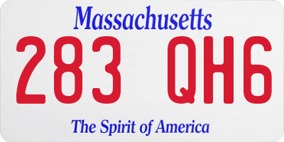 MA license plate 283QH6