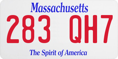MA license plate 283QH7