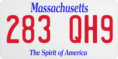 MA license plate 283QH9
