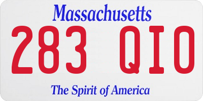 MA license plate 283QI0