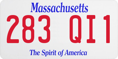 MA license plate 283QI1
