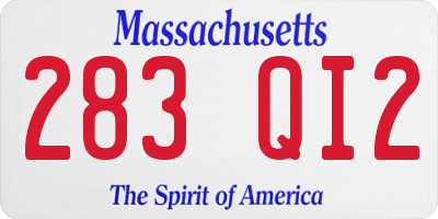MA license plate 283QI2