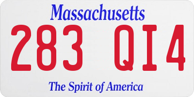 MA license plate 283QI4