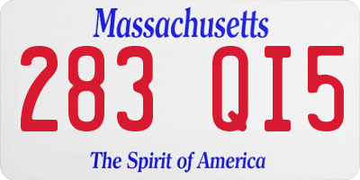 MA license plate 283QI5