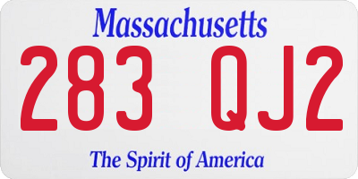 MA license plate 283QJ2