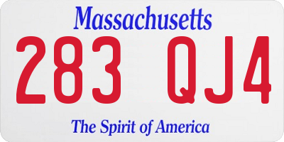 MA license plate 283QJ4