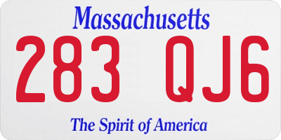 MA license plate 283QJ6