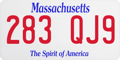 MA license plate 283QJ9