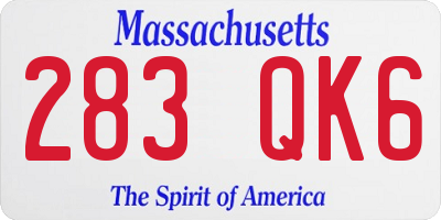MA license plate 283QK6