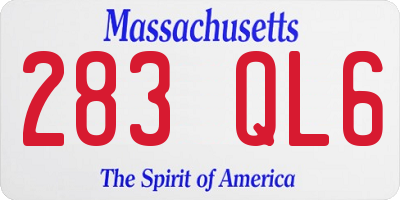 MA license plate 283QL6